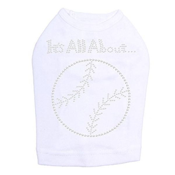 It's All About Baseball Dog Shirt XL White