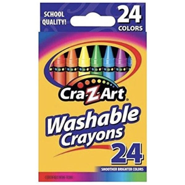 NEW Cra-Z-Art Washable Crayons, 24 Colors, School Quality