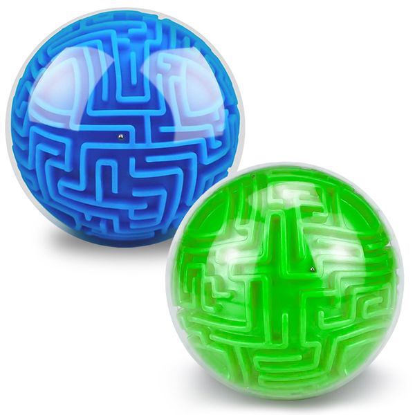 2 Pack 3D Puzzle Maze Ball Magic Brain Teasers Games Memory Sequential Gravity Puzzle Cube Balls Educational Toys for Kids Teen & Adults Birthday Christmas Stocking Stuffers Gifts, Hard Challenges