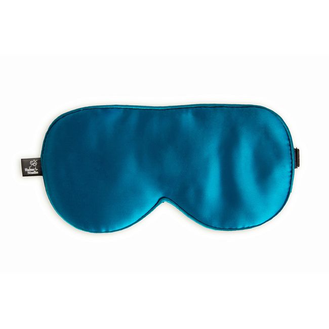 HABAC STUDIO 100% Silk Sleep Mask Blindfold Silk Eye Mask Over Sized Total Black Out Eye Mask for Sleeping Mask Single Flat Adjustable Strap Sleep Aid Mulberry Silk Grade 6A. Silk Filled Eye Mask.