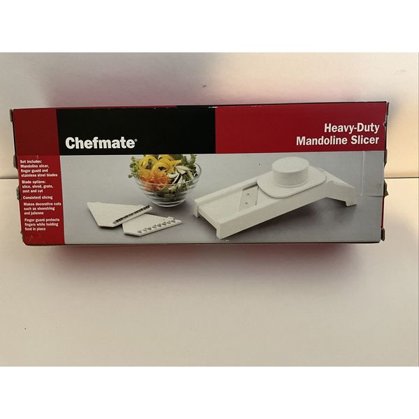 Chefmate Heavy Duty Mandoline Slicer - Makes Decorative Cuts Shoestring/Julienne