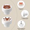 Aolso Wooden Cabinet Knobs, 6PCS Round Furniture Pull Handle, Drawer Knobs with Screws for Wardrobe Drawer Dressing Table Cabinet Nightstand