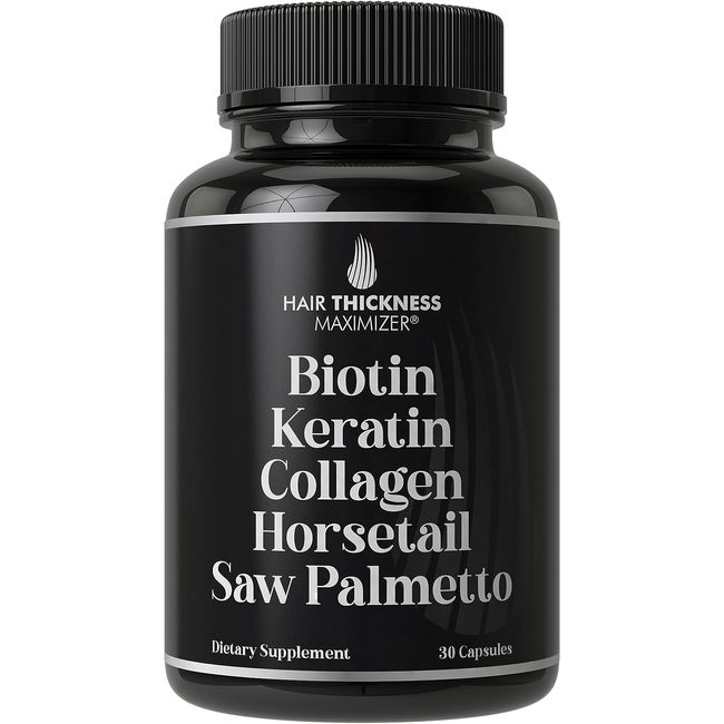 Biotin + Keratin + Collagen + Horsetail + Saw Palmetto. Advanced 5-In-1 Hair Gro