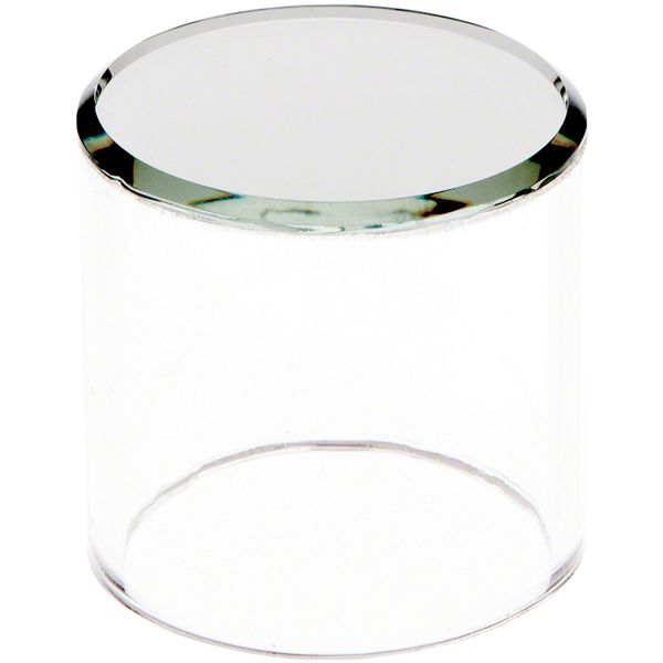 Plymor Clear Acrylic Cylinder Display Riser with Mirror Top, 2" H x 2" D