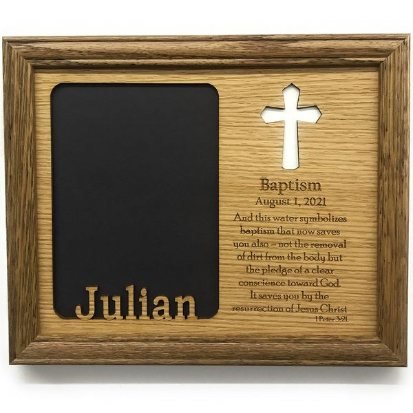Baptism Picture Frame - 8x10 Frame Holds 5x7 Photo