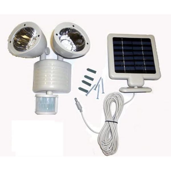 2 Sets of 22 LED Outdoor Solar Powered Floodlight Motion Sensor Security Light Gray Color Body