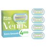 Gillette Venus Extra Smooth Razor Blades Women, Pack of 4 Razor Blade Refills, Lubrastrip with A Touch of Avocade Oils