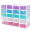 Plastic Flap Shoe Storage Box Stackable Sneaker Container Organiser Multicolor