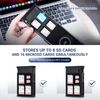 JJC High-Speed SD Micro SD Card Reader w/ USB 3.1 Gen 2 Type-C, 24 EVA Slots for 8 SD & 16 Micro SD, Multi-Function Cable & Case for Cameras/Smartphones/Drones - Black