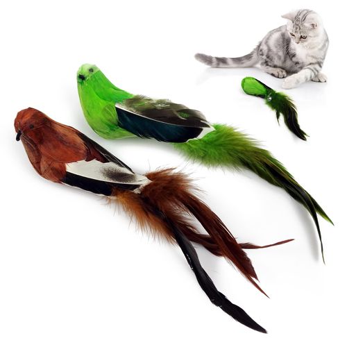 TTcat Feather Realistic Birds Toys 2 Packs for Cats & Kittens,Cat Toys Interactive.…
