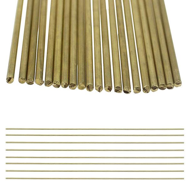 YPLonon 20PCS Brass Welding Rods T2 Copper Soldering Brazing Wires Low Temperature Melting Point Phosphor Brass Welding Rod 2mm x 250mm Flux Sticks for Repair Welding Brazing