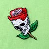 Skull Rose Applique Embroidered Flower Iron On Sew On Patch