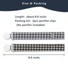 Pacifier Clip Leash Soothie Holder Unisex Plaid Button for boy （2 Pack）