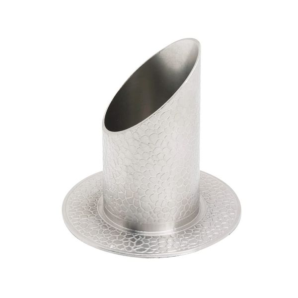 NKlaus brass mega candlestick silver matt honeycomb pattern base Ø 8cm height: 8cm coaster 10975