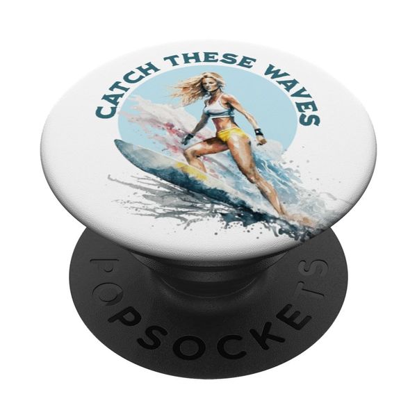 Surfing Diva Catch These Waves Unleash Your Inner Mermaid PopSockets Swappable PopGrip