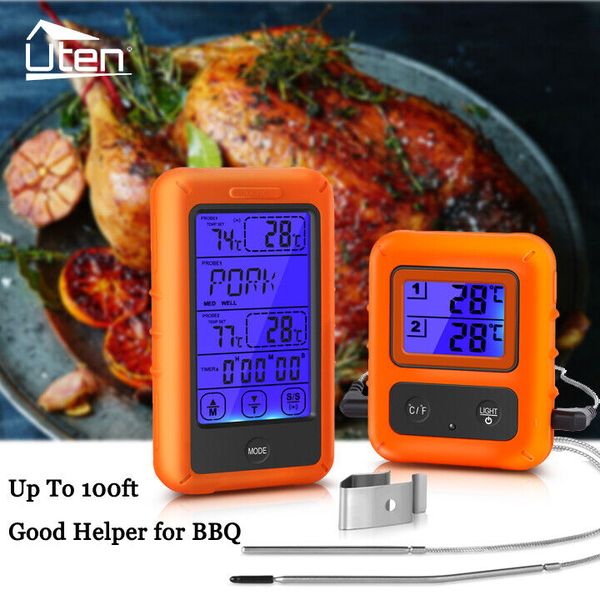 Digital Electronic Food Meat Thermometer Kitchen Cooking BBQ Grill Time Display