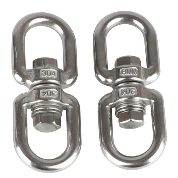 HOUSON 2PCS M8 Stainless Steel Swivel, Bearing Swing Swivel 360° Rotational Device Hanging Accessory for Hammock Hanging Lounger, Swivel Grill, Sandbag, Hanging Swing