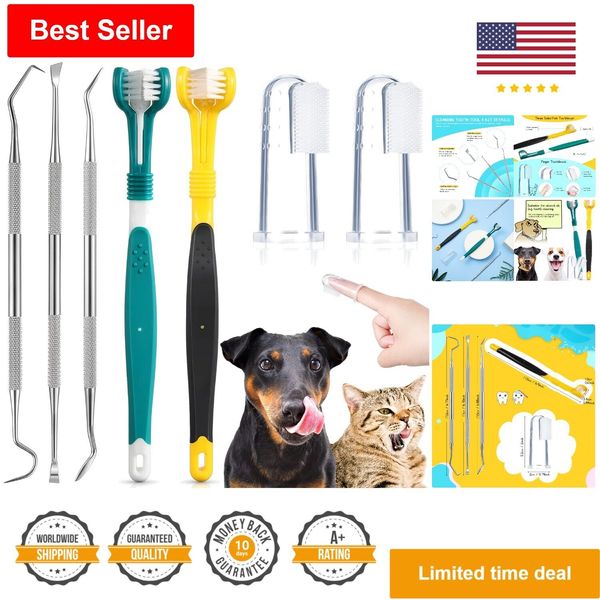 Dog Teeth Cleaning Kit - Dental Tooth Scaler - Toothbrush - Finger Toothbrush