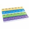 EZY DOSE Weekly (7-Day) Daily Medtime Pill Case, Medicine Planner, Vitamin Organizer, Supplement and Fish Oil Container, Large Compartments with Rounded Base, 4 Times a Day, Colored Lids, BPA Free