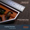 PRESCH Combination Square 150mm, Stainless Steel - Accurate, Multifunctional, Durable, Professional Measuring Tool