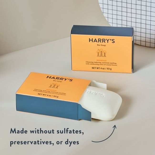 Harry's Men's Cleansing Bar Soap, Shiso Scent, 4 oz, 4 Pack 