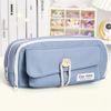 Cedar Eight Pencil Case, Large Capacity, Soft, Cute, Convenient, Solid, Canvas, Multi-Purpose, Pen Pouch, green, Casual