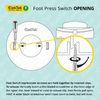ElekTek Foot Press Switch in Line Push Button 65mm Diameter for 2 or 3 Core Flex Black