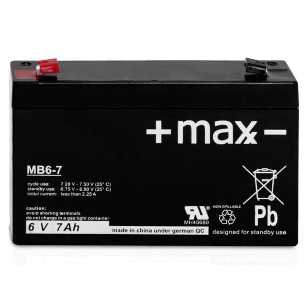 Maxx MB6-7 AGM Lead Acid Battery 6 V 7 Ah Maintenance-Free