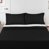 Lirex Queen Size Pillow Cases 2 Pack,1800 Thread Count Embroidered Soft Brushed Microfiber Pillowcases,Black
