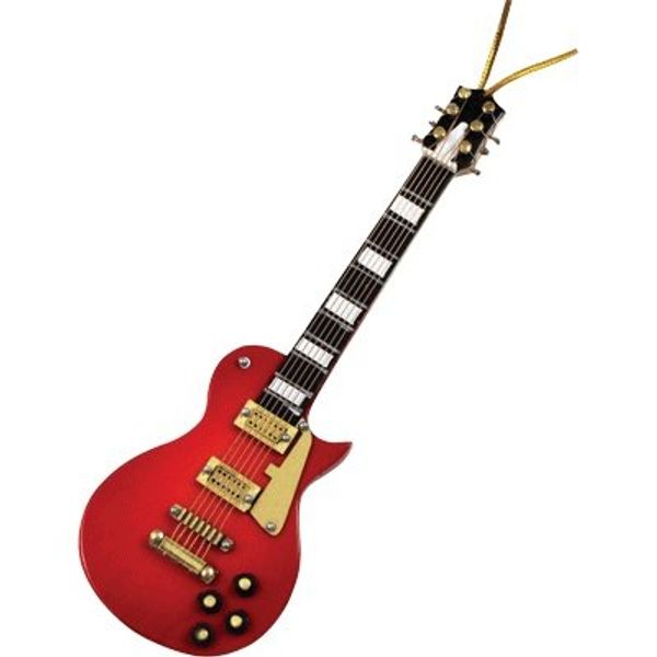 Red Electric Guitar Ornament 5"