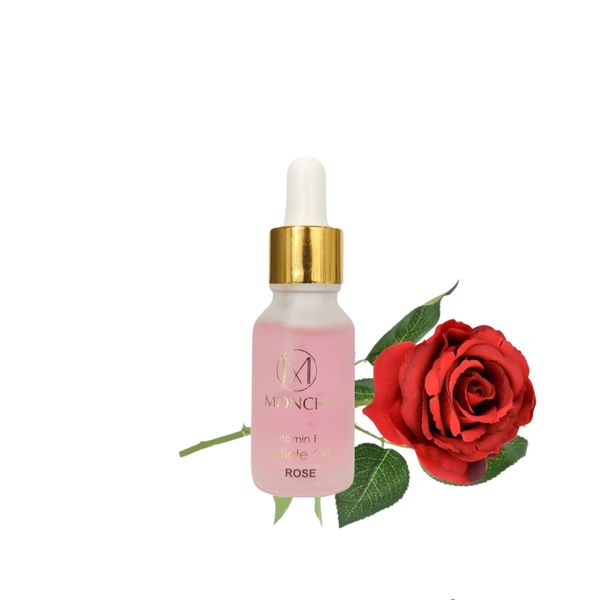 MONCHI Organic Oil Vitamin E Vitamin B Essential Soothe Moisturising Dry Nails Cuticles Treatment Nail Care Repair Growth Oils 15ml/Bottle Rose