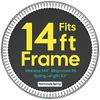 Trampoline Jumping Mat Replacement,Fits 14 ft Frame with 96 v-rings 8 Row Stitch