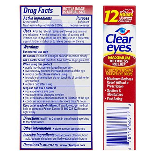 Clear Eyes Redness Relief Handy Pocket Pal, 0.2 Fluid Ounce (Pack of 4)