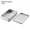 sourcing map Metal Tin Box, 3pcs 7.09" x 4.33" x 1.57" Rectangular Empty Tinplate Storage Containers with Lids, Silver Tone