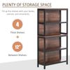 4 Tier Bookshelf Utility Storage Shelf Organizer w/Back Support, Black
