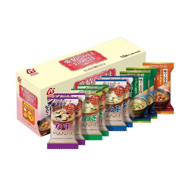 Amano Foods Freeze Dried Japanese Miso Soup Assortment II 10 Servings