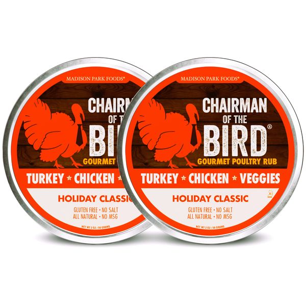 Madison Park Foods - Chairman of the Bird Gourmet Poultry Rub | Classic Herb Seasoning Dry Rub for Roasting, Smoking, Grilling - Gluten Free, All Natural, No Salt, No MSG (2 oz 1 Pack)