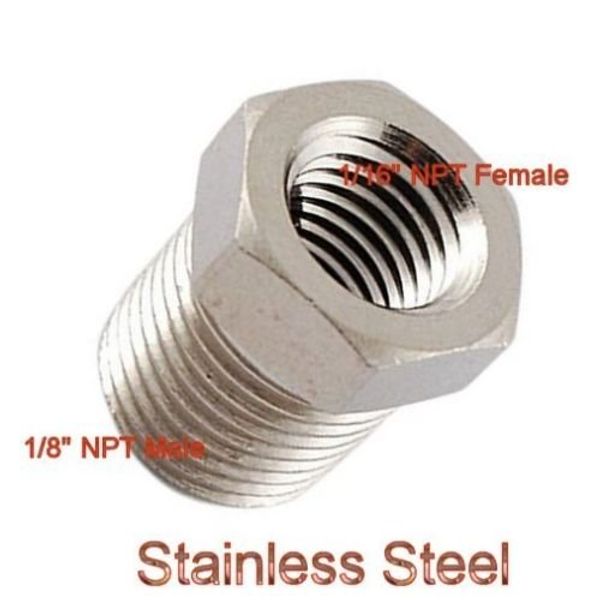 Bushing 1/16" NPT Female to 1/8" Male 304 Stainless Steel NOS Coupler