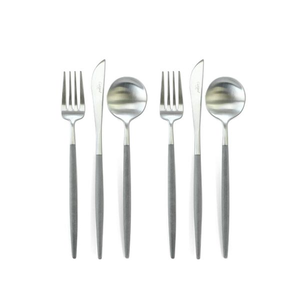 Cutipol GOA Gray Dessert Set (2 Knives, 2 Forks, 2 Spoons) with Presentation Box