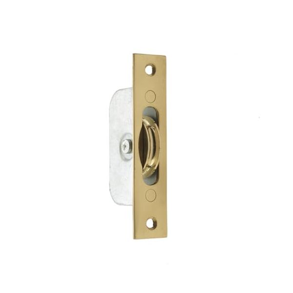 Kooples Hardware Sash Roller with Rectangular Plate Smooth Wheel Pulley for Timber Windows (Polished Brass)