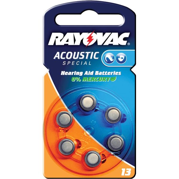 Rayovac Size 13 PR48 Hearing Aid Batteries 6-Pack