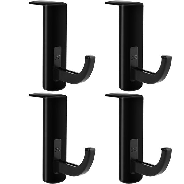 4 Pack Headphone Headset Hanger Monitor Stand Holder Headset Stick-on Hook, Black