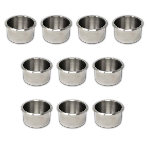 DA VINCI Lot of 10 Drop in Stainless Steel Poker Table Jumbo Cup Holders 4 Inch Wide