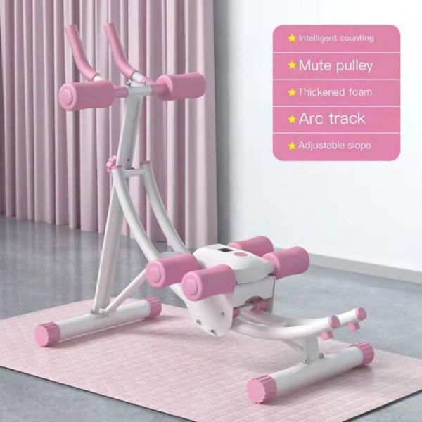 Stepper Home Use Stepper Cardio Equipment Selfree Waist Machine Abdominal Dual Track Muscle Training Fitness Equipment Household Lucky, Pink