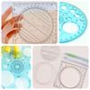2 Piece Set Plastic Mathematics Drawing Ruler Circle Drawing Tool Multifunctional Geometric Ruler for School Office Supply