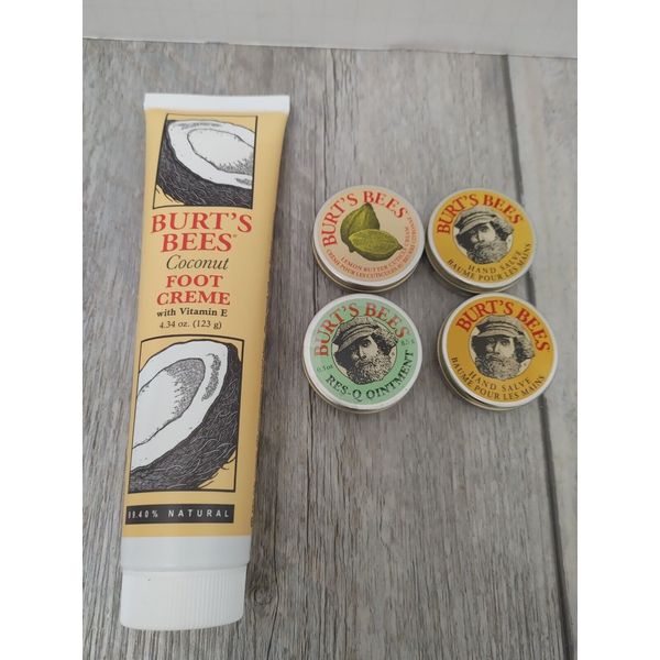 Burt's Bees Coconut Foot Creme w/ vit E 4.34 oz W- FREE 4-PCS