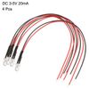 sourcing map 4PCS 3mm Pre Wired LED Diodes Light DC 3-5V 20mA RGB Slow Flashing