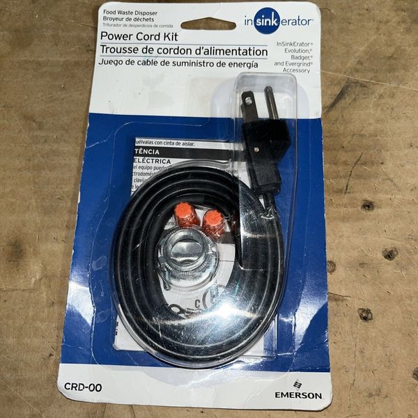 InSinkErator Garbage Disposal Power Cord Kit, CRD-00 New 3-Prong Grounded