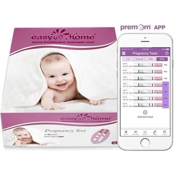 Easy@Home 60 Pregnancy (HCG) Urine Test Strips, 60 HCG Tests | EZW1-S:60