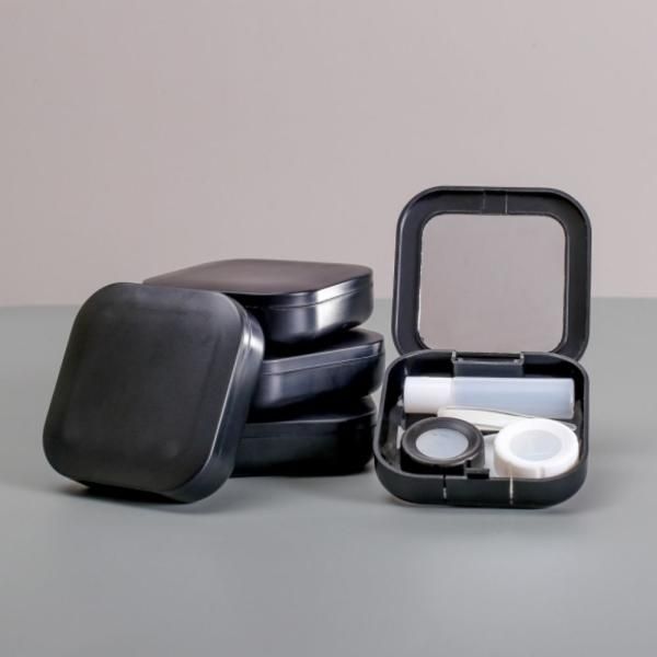 Square Mirror Lens Case 5P Set (Black) Black Portable Travel Lens Box Lens Case Dedicated Storage Box